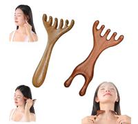 Saludea - Pettine meridiano per terapia a cinque tocchi, massaggiatore per cuoio capelluto, massaggiatore per cuoio capelluto, pettine in legno per cuoio capelluto, regalo per mamma, sorella e amante
