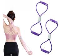 Saludea Resistance Band, Saludea Figure 8 Resistance Band with Handle, 8 Shaped Elastic Pull Tension Rope, Exercise Elastic Rope for Home, Gym (Purple,2pcs)