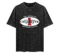 SaludHealth Cigarette Racing Team Speedboat Boat Powerboat Engine Logo Unisex T-Shirt Printed Tee Graphic Top Men Black Shirt XL