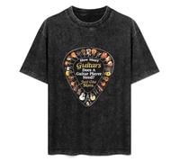 SaludHealth How Many Guitars Does a Guitar Player Need Just One More Unisex T-Shirt Printed Tee Graphic Top Men Black Shirt XXL
