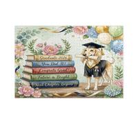 Saluki Dog Congrats Grad Puzzle per adulti 1000 pezzi, libro di laurea puzzle in legno, decorazione modello classe 2026 per l'intrattenimento domestico