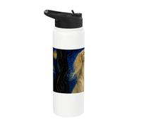Saluki Dog Van Gogh Notte stellata Stainless Steel Insulated Water Bottle