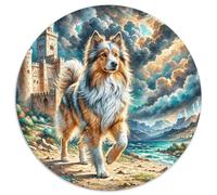 Saluki Puzzle Rotondo 1000 Pezzi Rompicapo Per Adulti E Bambini Pet Dog Festa Aziendale Gioco Familiare Relax PaesaggiClassici 1000pcs (67.5x67.5cm)