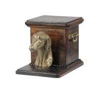 Saluki urna fatta di legno con un cane Art-Dog
