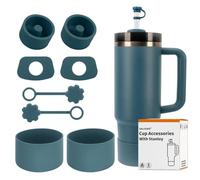 SALUOKE Accessori per tazze, 8 pezzi, tra cui 2 tappi di copertura per cannuccia, 2 tappi quadrati per fuoriuscite, 2 tappi rotondi per perdite, 2 stivali in silicone per Stanley Cup 2.0 tumbler da 40