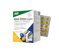 Salus Natto Osteo Complex Integratore Ossa con Vitamina K2 MK7 e Vitamina D3, Supporto Densità Ossea e Calcio, con Olio di Lino Omega 3 - 45 Capsule