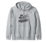 Saluta la democrazia Felpa con Cappuccio