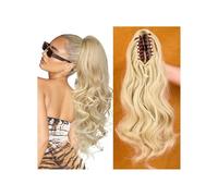 Salute capelli sintetici con clip per artigli in coda di cavallo per donne, extension a strati ondulate per coda di cavallo, aspetto morbido e naturale per la cura del corpo (bionda,