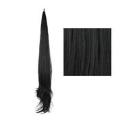 Salute Coda di cavallo a strati lunga, extension sintetiche, coda di cavallo bionda, capelli flessibili, code di cavallo, capelli cura personale (Natural Black)