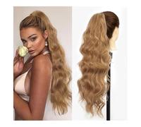 Salute, coda di cavallo sintetica lunga bionda, coda di cavallo ondulata con coulisse per le donne, coda di cavallo nero-marrone, extension per capelli per la cura personale (Brown)