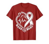 Salute del Cuore Consapevolezza delle malattie cardiache Battito Cardiaco CHD Wear Rosso Maglietta