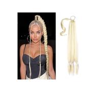 Salute Intrecciata coda di cavallo, coda di cavallo sintetica lunga con elastico per capelli, capelli sintetici fatti in casa, per donne nella vita di tutti i giorni (bionda, 26