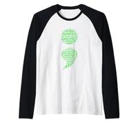 Salute mentale Seme e virgola Depressione Suicidio Consapevolezza Maglia con Maniche Raglan