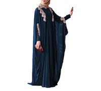 Salutebaba Abaya Donna Islamico Dubai 2023 Burka Donna Musulmano con Velo Pannelli in Pizzo Massiccio Hijab Donna Musulmano Burka Donna Musulmano Integrale Nero(Senza Hijab)