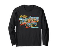 Saluti da Traverse City Michigan Maglia a Manica