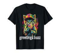 Saluti Huzz Funny Cat Gen Z Gen Alpha Slang Meme Maglietta