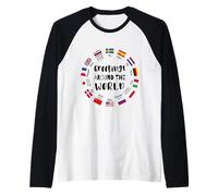 Saluti in Tutto Il Mondo Viaggi Lingue Cultura Maglia con Maniche Raglan