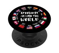 Saluti in tutto il mondo viaggi lingue cultura PopSockets PopGrip Adesivo