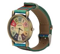 SALUTUYA Orologio Hippie, Cinturino in Pelle PU, Peso Leggero, Orologio Bohémien, Tempo preciso, Dimensioni adeguate, Multicolore, da Regalare(Blu)