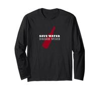 Salva Acqua Bere Vino - Vino Rosso Vita Mood Maglia a Manica