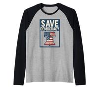 Salva Democrazia Liberty Bell Maglia con Maniche Raglan