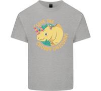Salva Gli Unicorni Grassi Divertente Rinoceronte Uomo Cotone T-Shirt Tee Top