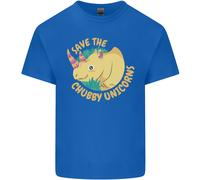 Salva Gli Unicorni Grassi Divertente Rinoceronte Uomo Cotone T-Shirt Tee Top
