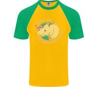 Salva Gli Unicorni Grassi Divertente Rinoceronte Uomo S/S Maglietta Baseball