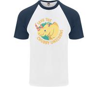 Salva Gli Unicorni Grassi Divertente Rinoceronte Uomo S/S Maglietta Baseball