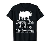 Salva Gli unicorni Grassi Frase Buffa Rinoceronte Maglietta