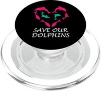 Salva i nostri delfini Heart Conservazione degli oceani marini Delfini PopSockets PopGrip per MagSafe
