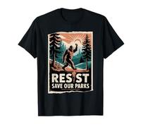 Salva i nostri parchi Bigfoot Camminare nei parchi nazionali Vintage Maglietta