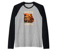 Salva Il Leone di Montagna della Flori Maglia con Maniche Raglan