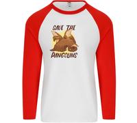 Salva Il Pagolins Ambiente In Pericolo Uomo L/S Maglietta Da Baseball