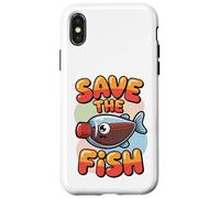 Salva il pesce T Shirt divertente plastica salsa di soia pacchetto Tee Custodia per iPhone X/XS