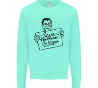 Salva Il Pianeta Vai Vegano Riscaldamento Globale Felpa Per Bambini