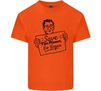 Salva Il Pianeta Vai Vegano Riscaldamento Globale Uomo Cotone T-Shirt Tee Top