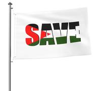 Salva il testo con la Palestina sullo sfondo Bandiere per esterni 2x3 piedi, bandiera bifacciale resistente per casa, cortile, festival, decorazioni da giardino, bandiera di benvenuto