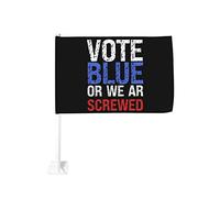 Salva la democrazia Vota Bandiera per auto blu 2022 12x18 Bandiere per auto Decorazione per finestrini auto, Bandiere per finestrini auto impermeabili Clip per finestrini bifacciali Clip per finestrin