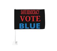 Salva la democrazia Vota Bandiera per auto blu 2022 12x18 Bandiere per auto Decorazione per finestrini auto, Bandiere per finestrini auto impermeabili Clip per finestrini bifacciali Clip per finestrin