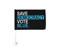 Salva la democrazia Vota Bandiera per auto blu 2022 12x18 Bandiere per auto Decorazione per finestrini auto, Bandiere per finestrini auto impermeabili Clip per finestrini bifacciali Clip per finestrin