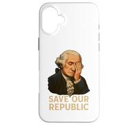 Salva la nostra Repubblica George Washington Facepalm Protest Custodia per iPhone 16 Plus