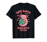Salva la Terra Axolotls Live Here Carino Anfibio Conservazione Maglietta