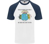 Salva La Terra Cambiamento Climatico Ambiente Maglietta Baseball Uomo S/S