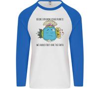 Salva La Terra Cambiamento Climatico Ambiente Uomo L/S Maglietta Da Baseball
