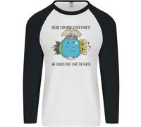 Salva La Terra Cambiamento Climatico Ambiente Uomo L/S Maglietta Da Baseball