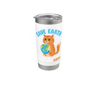 Salva la Terra È l'unico pianeta che ha i gatti Bicchiere termico in acciaio inox doppia parete