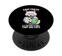 Salva la Terra È l'unico pianeta che ha i gatti Giornata della Terra PopSockets PopGrip Adesivo