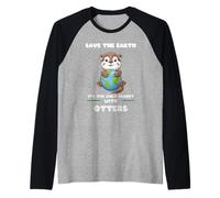 Salva la terra è l'unico pianeta con lontre Maglia con Maniche Raglan