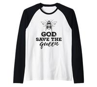 Salva Le api Giorno della Terra Dio Salva la Regina Maglia con Maniche Raglan